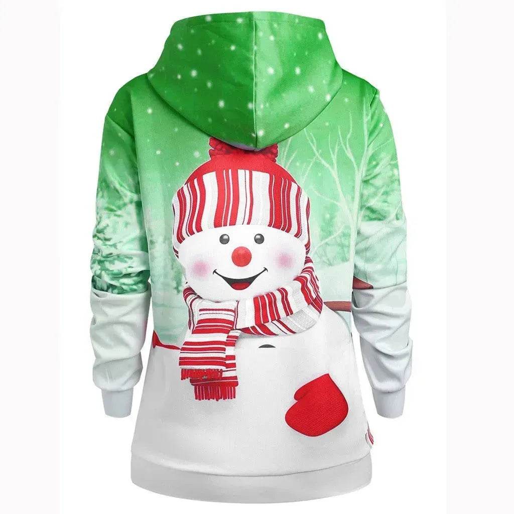 Ugly Christmas snowman print Hoodie sweatshirt - www.Shopthatapp.com