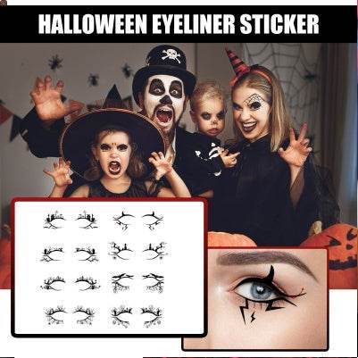 Halloween Eyeliner Patch, Scary Fashion Party Makeup Kit Bat Spider Decorative Eyeliner Eyeshadow Patch - www.Shopthatapp.com