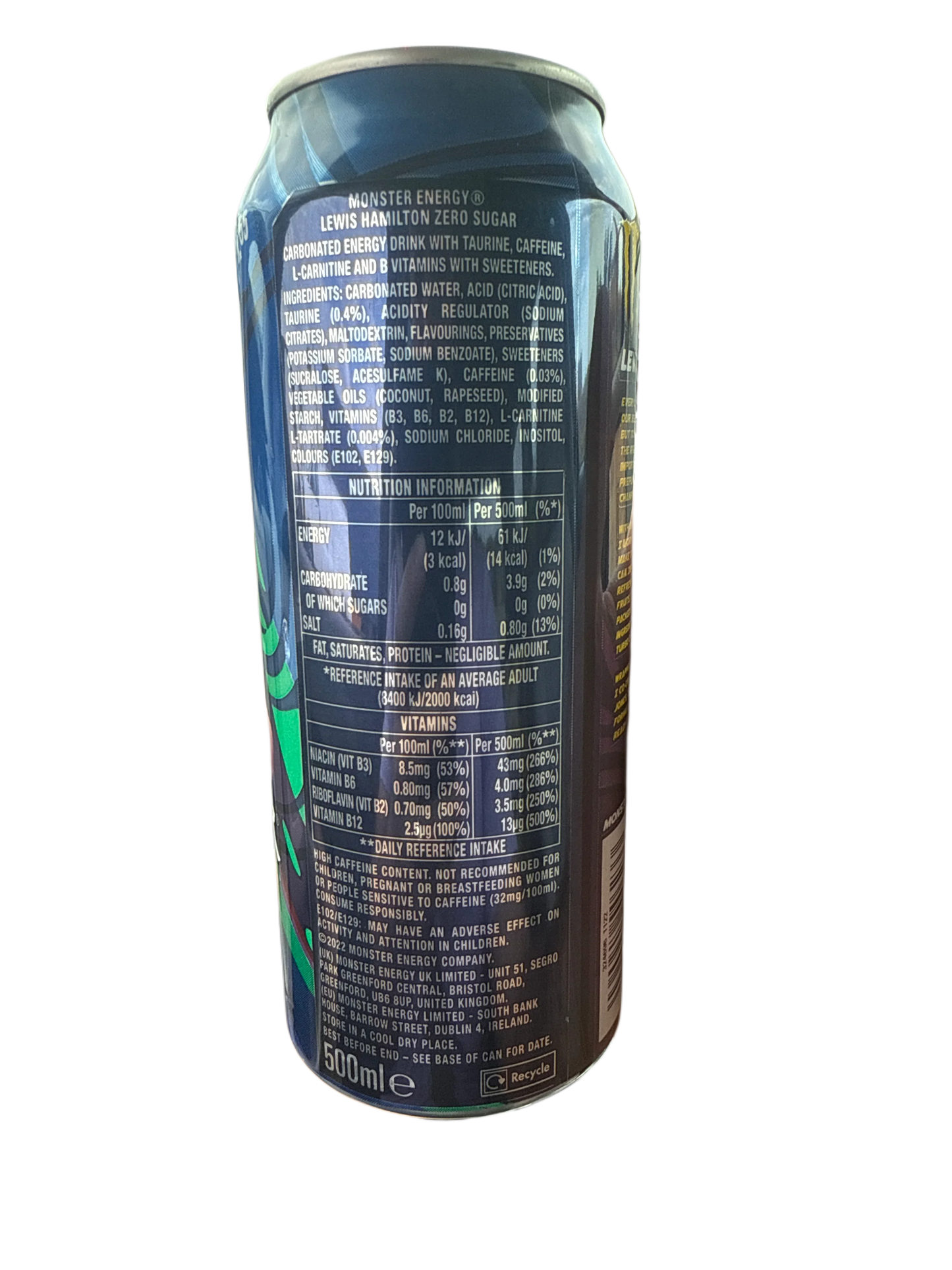 Monster Energy Zero Sugar Limited Edition Lewis Hamilton 500ML - U.K Edition - www.Shopthatapp.com