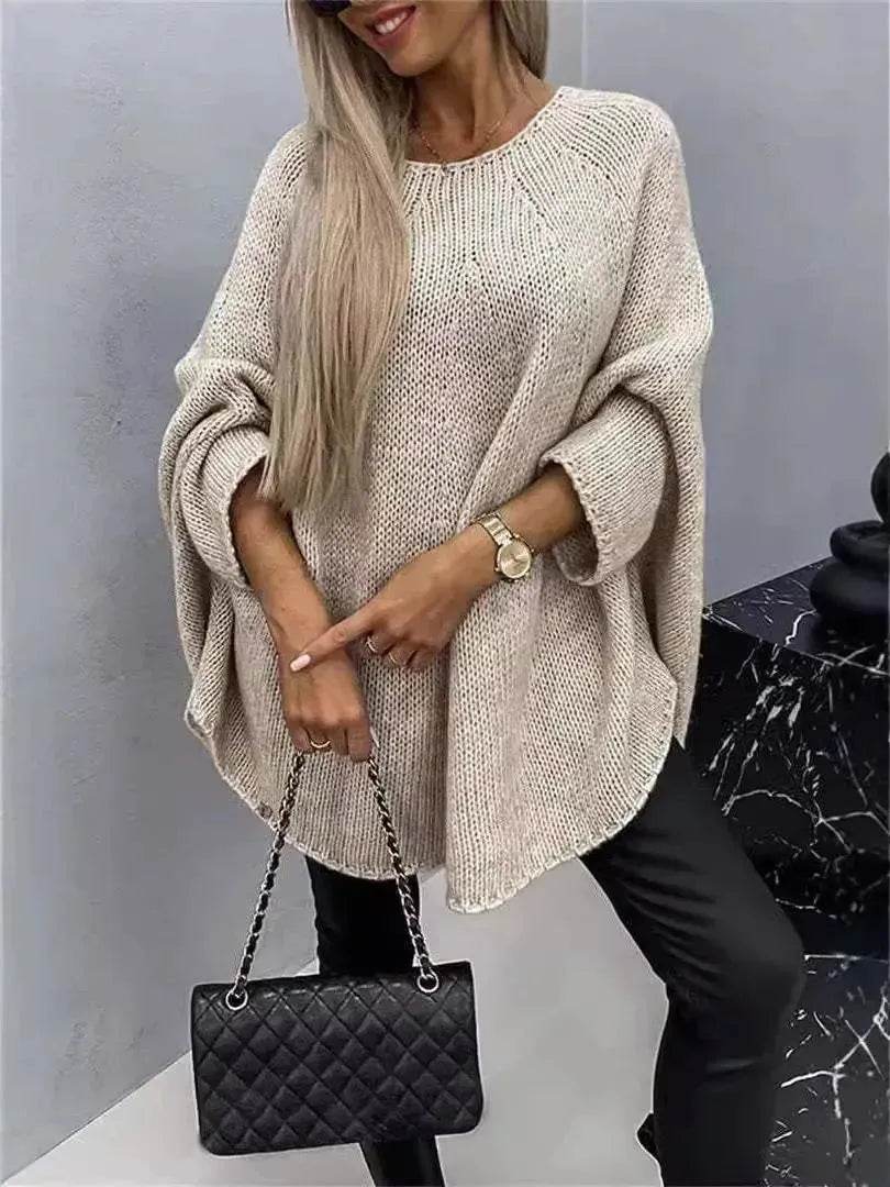 Oversized Fashion Knitted Fleece Pullover Sweater tops for Fall Winter - www.Shopthatapp.com