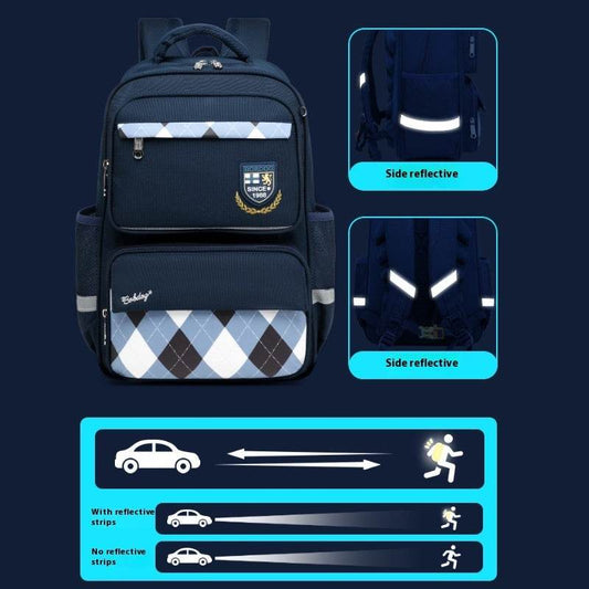 Boys Burden Relief Spine Protection Children's Schoolbag - www.Shopthatapp.com