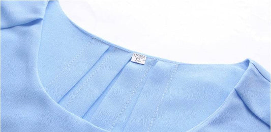 New Spring Summer Women Chiffon Loose Blouse top O-Neck Short sleeve Plus size - www.Shopthatapp.com