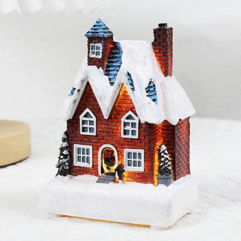 Christmas Decorations Resin Small House Luminous Ornaments - www.Shopthatapp.com