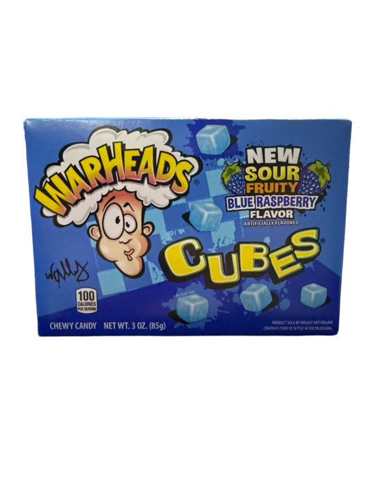 Warheads Sour Blue Raspberry Cubes 85G - U.S Edition - www.Shopthatapp.com