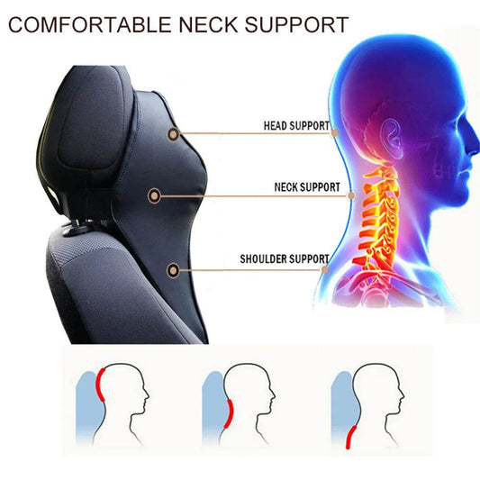 Car Memory foam headrest neck protector Lumbar support pillow - www.Shopthatapp.com