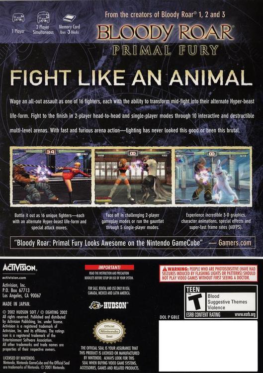 BLOODY ROAR - PRIMAL FURY (usagé) - www.Shopthatapp.com