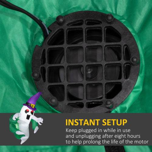 Outsunny 4ft Inflatable Halloween Decoration, Lighted Window Sticker Ghost In Hat, Blow Up Outdoor LED Yard Display, Waterproof - www.Shopthatapp.com