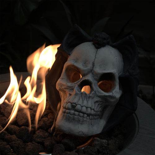 Halloween Décor - Fire Pit Demon Skull Gas Log For Ventless Vent Free, Electric, Outdoor Fireplace And Fire Pit, - www.Shopthatapp.com