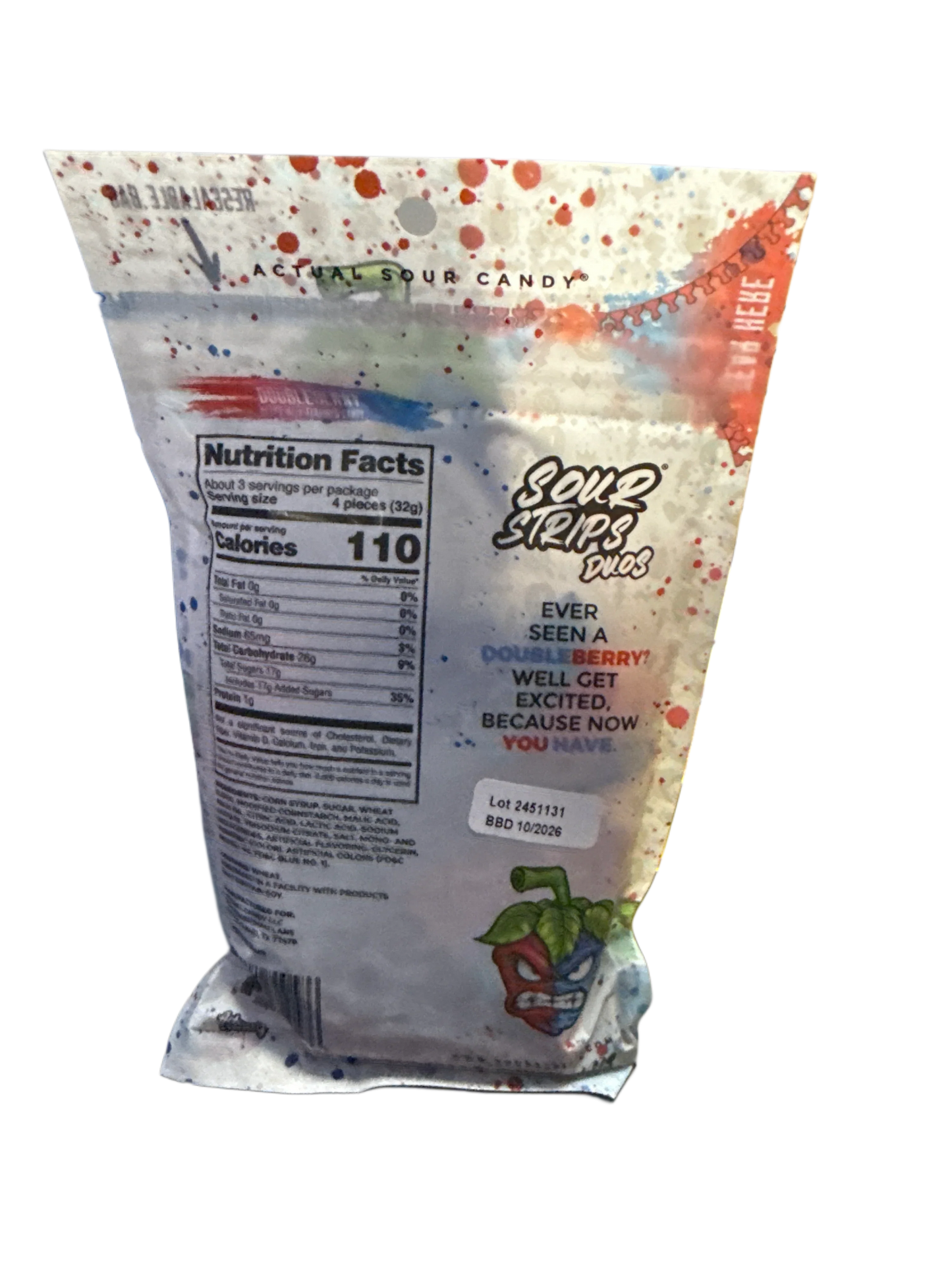 Sour Strips Doubleberry Flavour 96G - U.S Edition - www.Shopthatapp.com