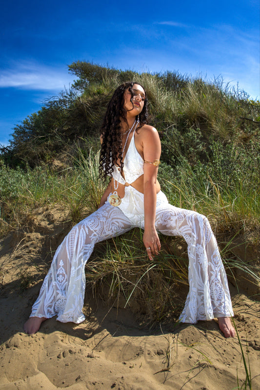 The Sabrina White Sequin Catsuit - www.Shopthatapp.com