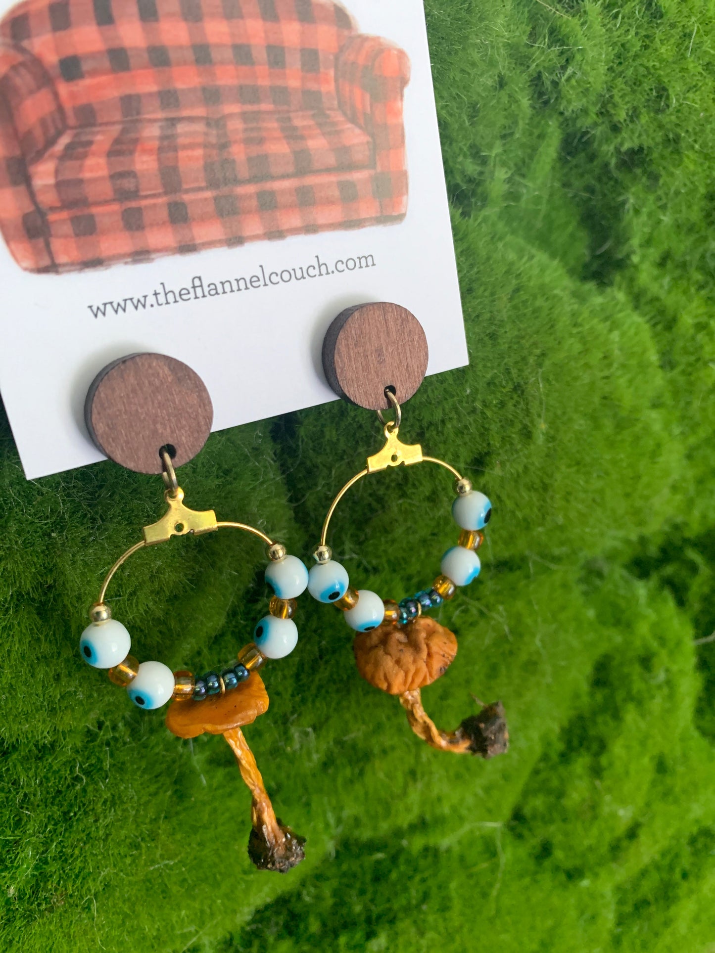 Boucles d'oreilles champignons sauvages de l'Ontario