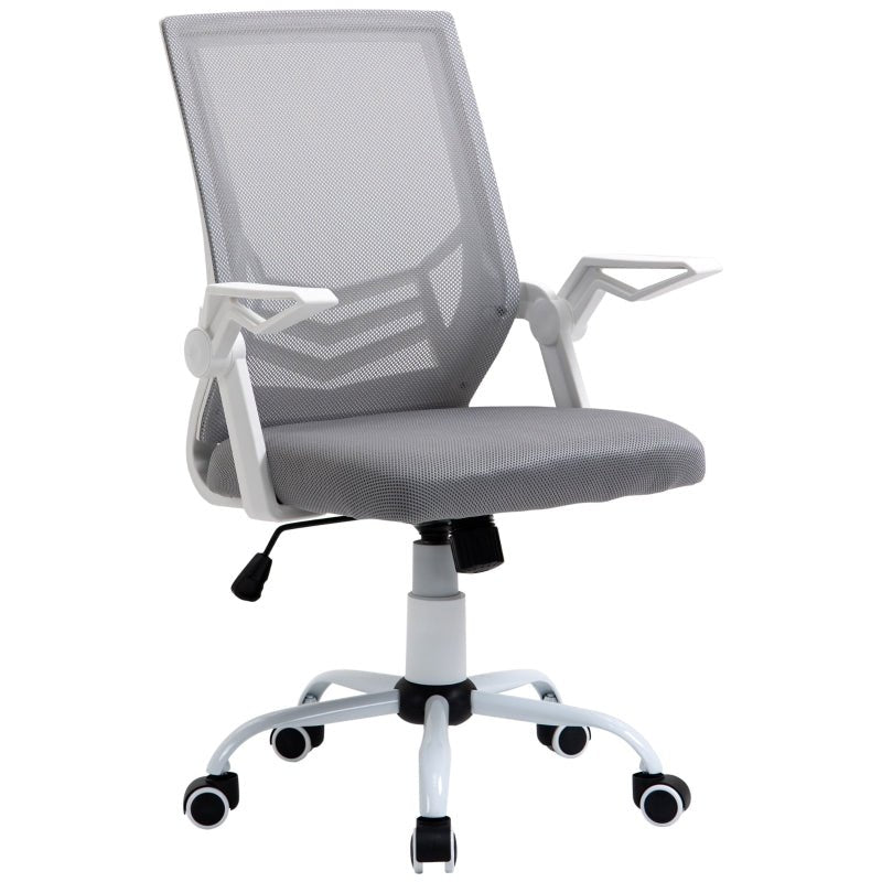 Office Chair, Gaming chair Ergonomic Desk Chair with Flip-up Arm and Lumbar Back Support for Home, Grey - www.Shopthatapp.com