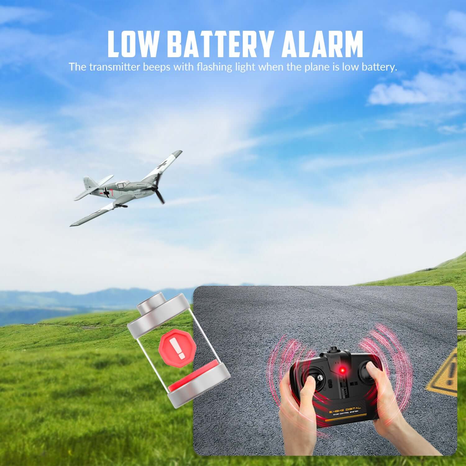 Volantex RC BF109 E 3CH RTF w/ Gyro, EPP, Grey, Beginner-Friendly - www.Shopthatapp.com