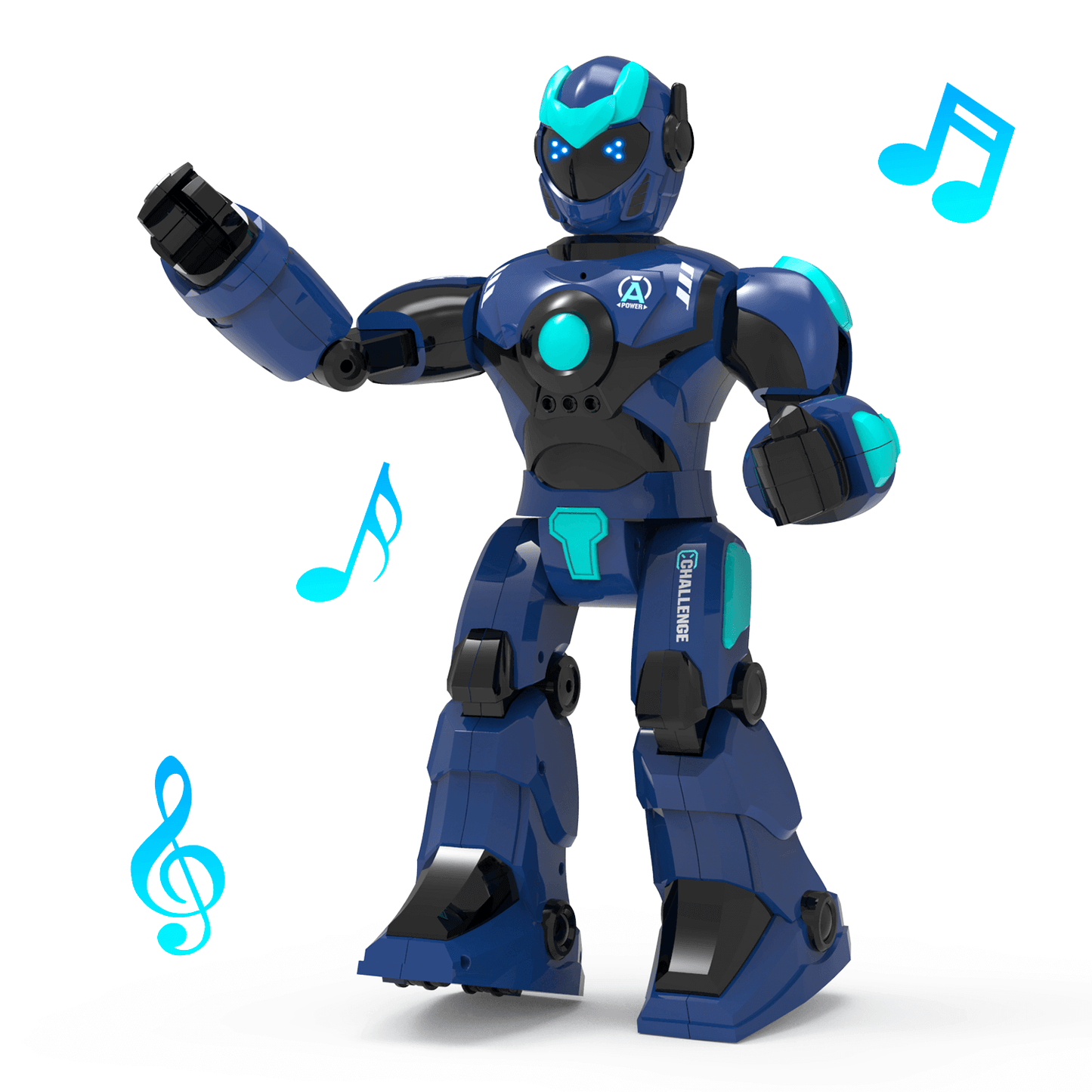 STEMTRON Sprach- und Gestenroboter für Kinder – programmierbar, blau/weiß, wiederaufladbar