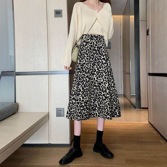 Women High waist Leopard color Midi Skirt - www.Shopthatapp.com