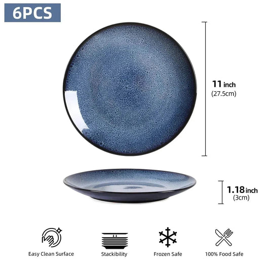 Buy 6pcs Flat Ceramic Dinner Plates - www.Shopthatapp.com
