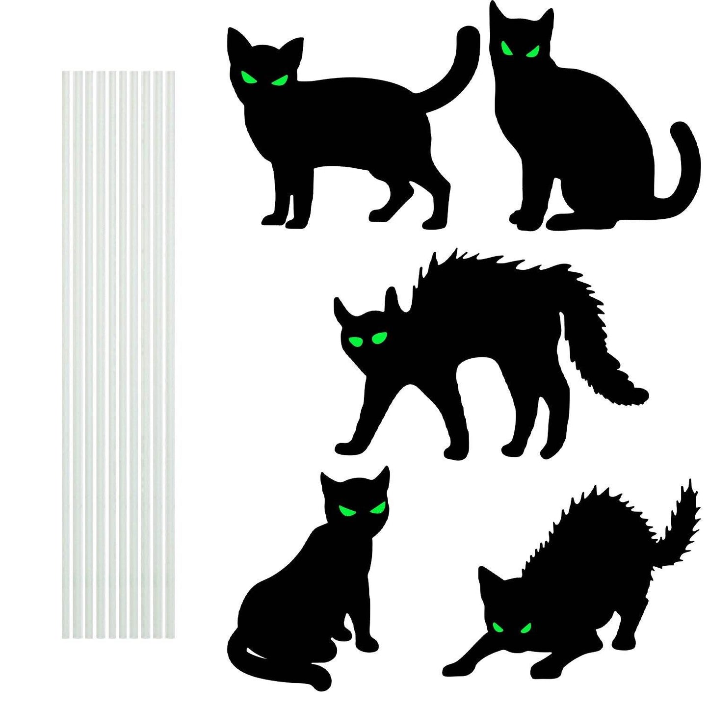 6Pcs Skull Or 6Pcs Tomb Or 5Pcs Black Cat Halloween Yard Sign Decorations Glow In The Dark For Haunted House Garden Yard And Scary Theme Party - www.Shopthatapp.com