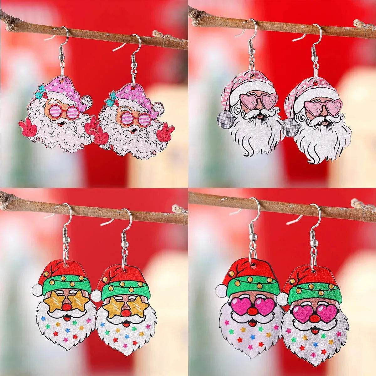 Funny Santa Claus Earrings Christmas Pendant Earrings Gift - www.Shopthatapp.com