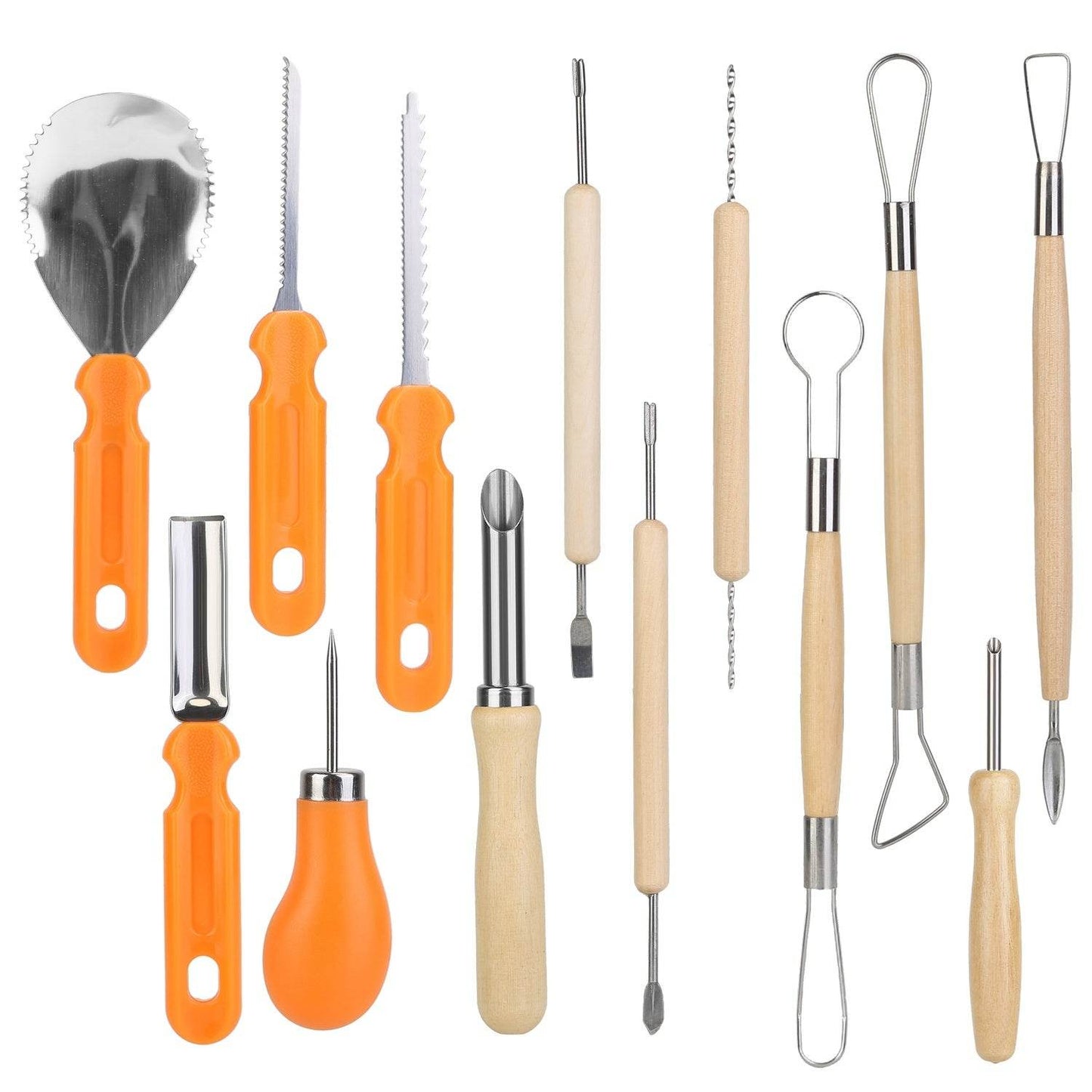 13Pcs Halloween Pumpkin Carving Kit Stainless Steel Carving Kit Pumpkin Sculpting Cutting Kit Halloween Decorative Tools - www.Shopthatapp.com