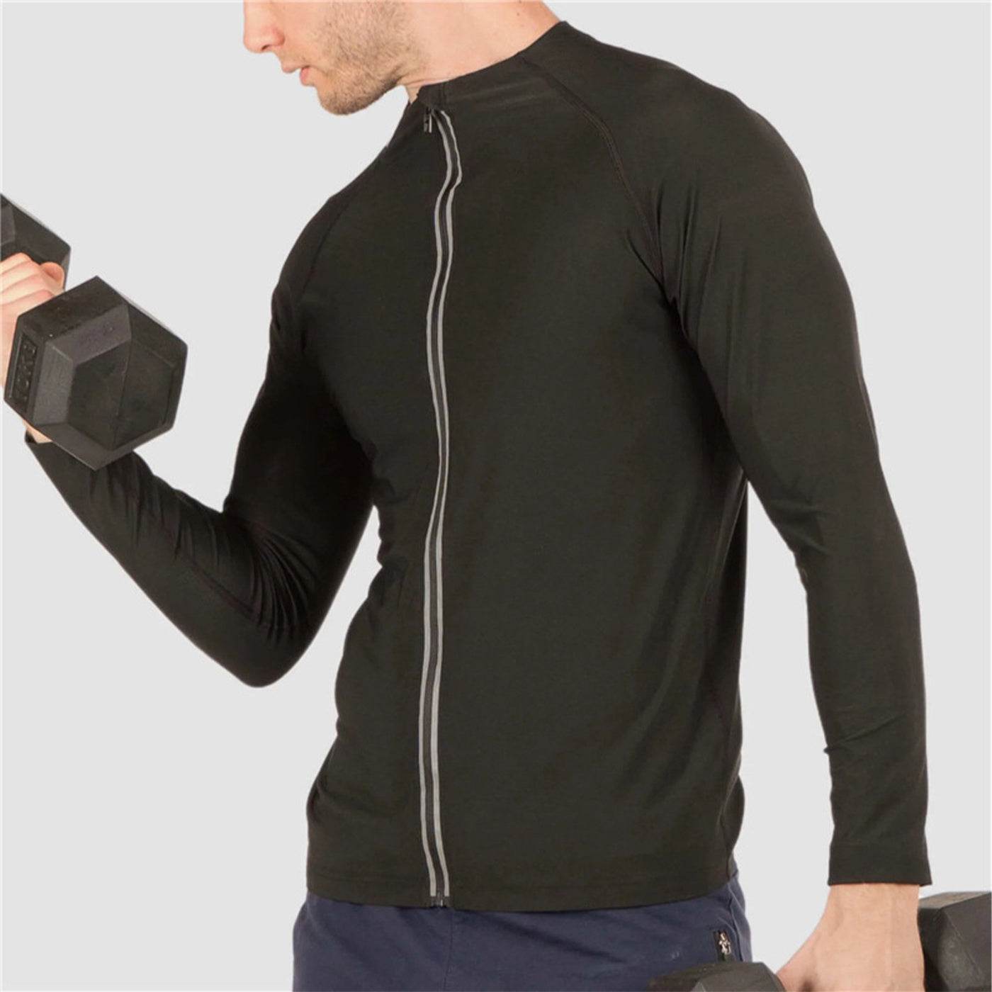 Men's Zip Compression sweat Sauna Vest Long Sleeve Sleeve - www.Shopthatapp.com
