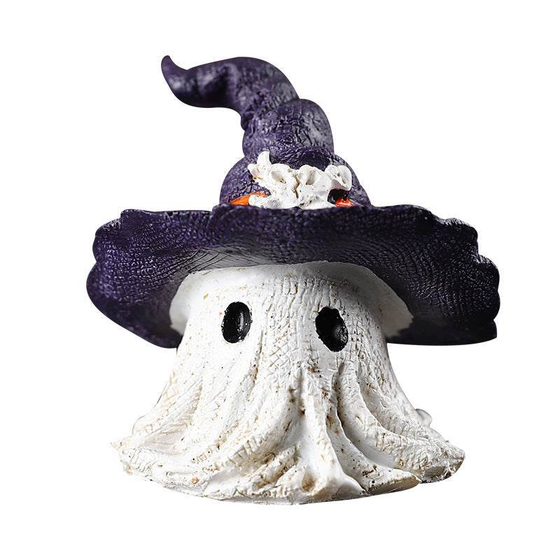 Resin Decoration Halloween Wizard Hat Ghost Ornaments - www.Shopthatapp.com