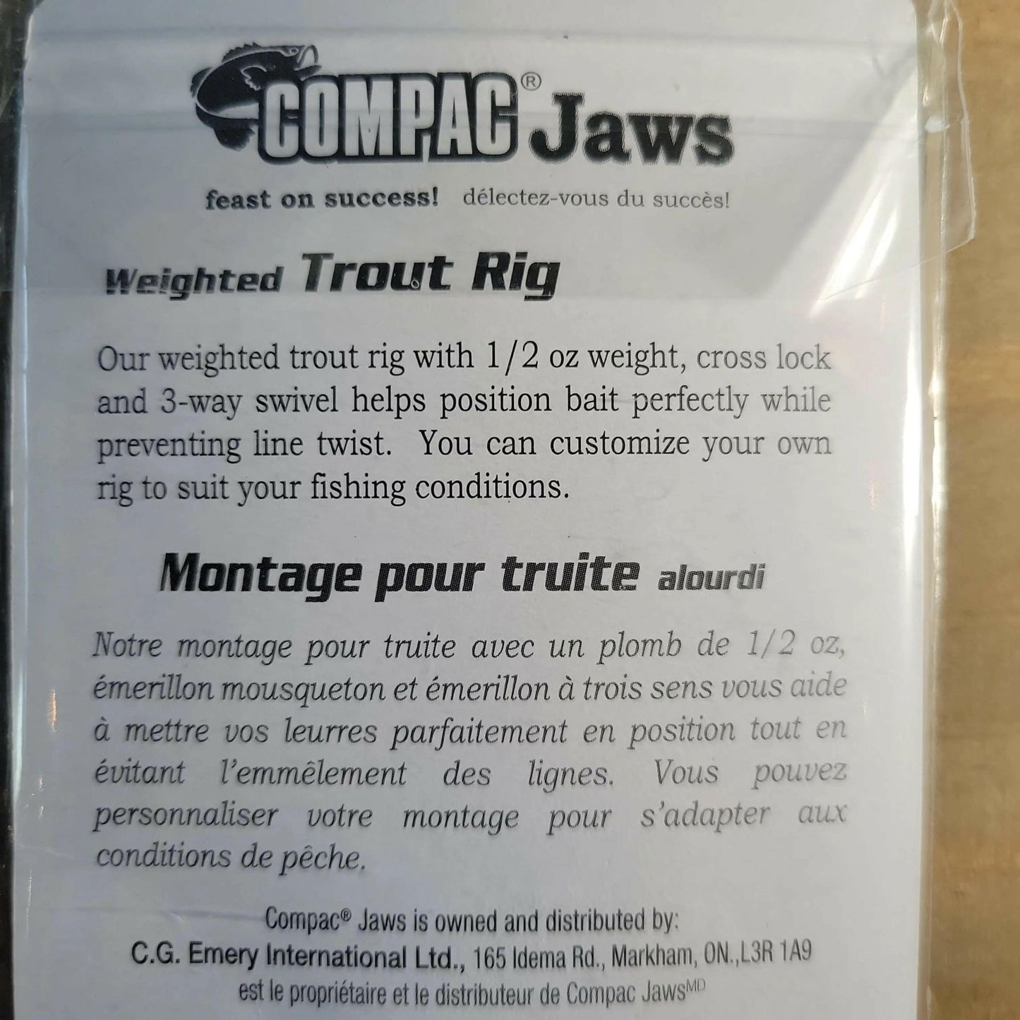 COMPAC Weighted Trout Rig 1/2oz - Www.Shopthatapp.com