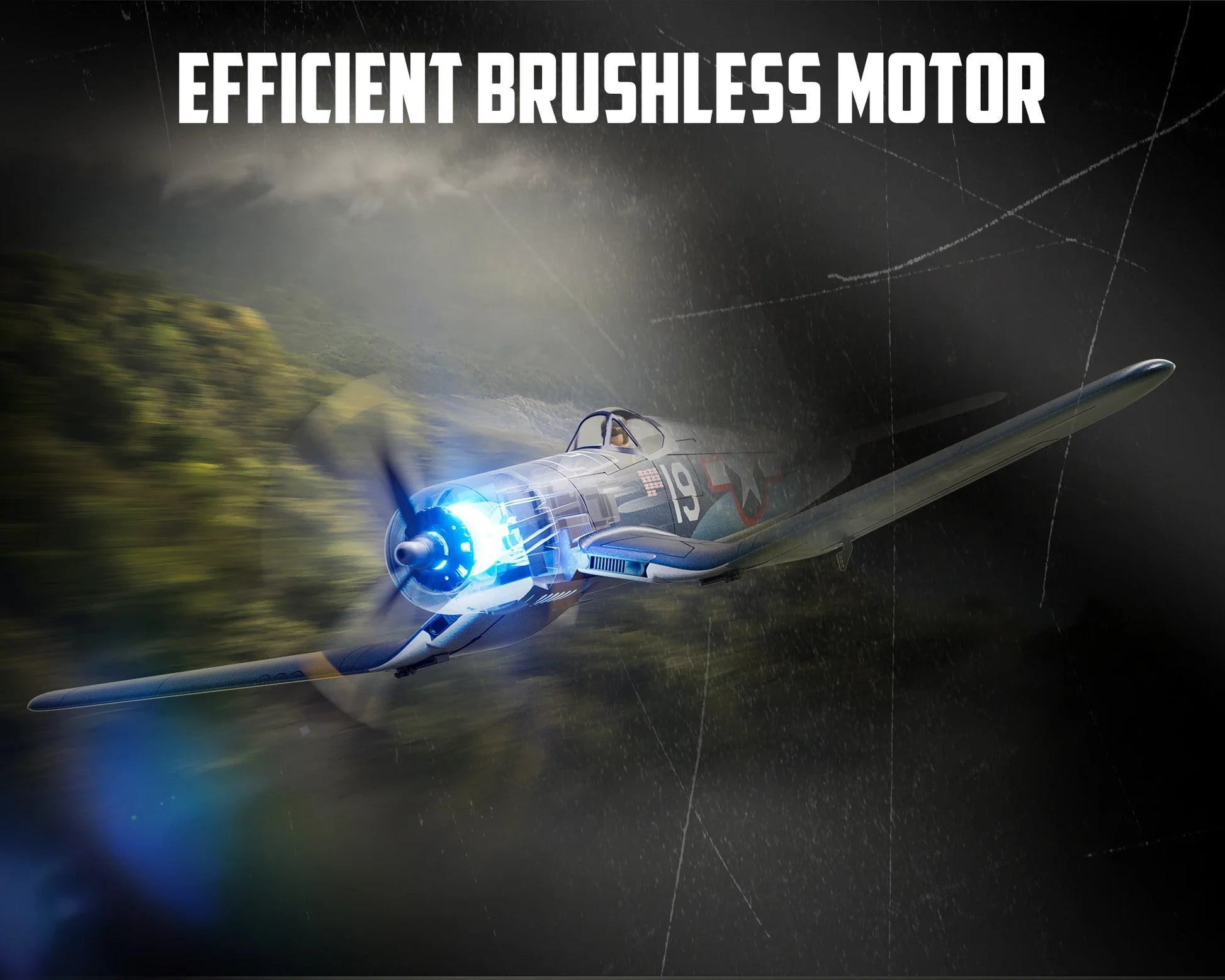 Volantex F4U Corsair 500mm Brushless Warbird RC Plane, RTF, 2S/3S Power Support - www.Shopthatapp.com