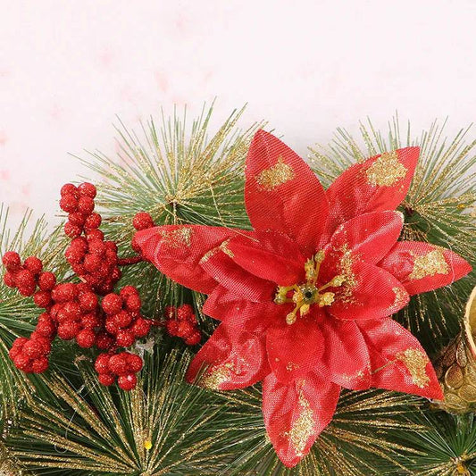 Christmas Wreath Clover Wreath Natural Pine Decorative Christmas Garland with Frost - www.Shopthatapp.com