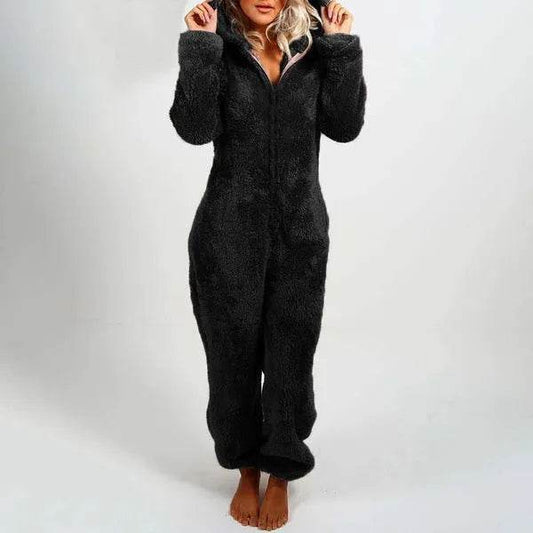 Women Polar Bear Winter hooded pajamas Jumpsuit Lounge wear Sleep wear - www.Shopthatapp.com