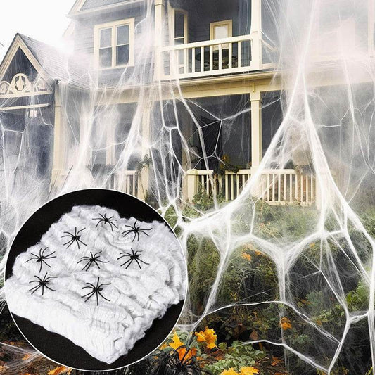 Halloween Decoration Cotton Spider Web Atmosphere Layout Props - www.Shopthatapp.com