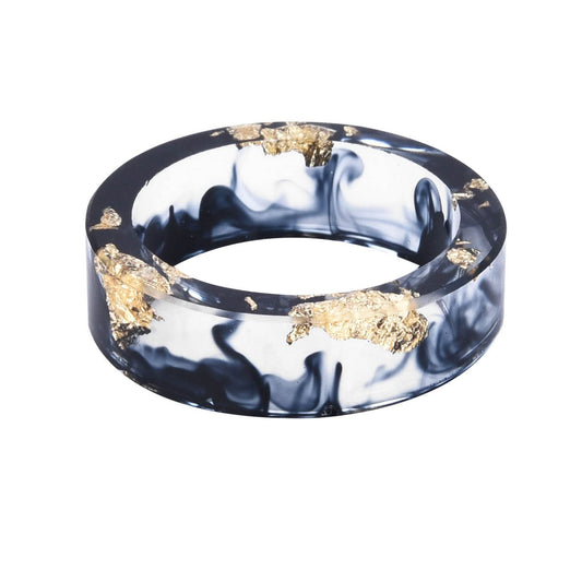 New dried flower resin ring Sen Xiao small handmade flower gold foil color Epoxy ring - www.Shopthatapp.com