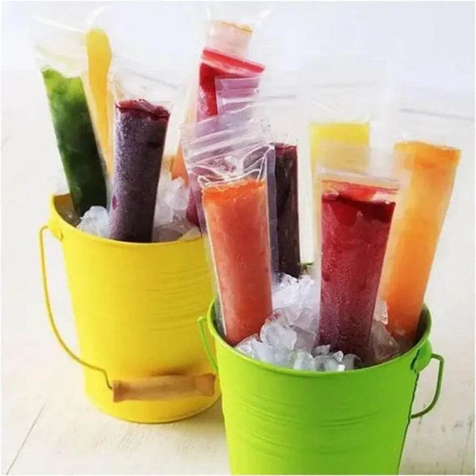320 Pcs Disposable Beverage Packaging Bag Ice Popsicle Mold Bags With 2 Pcs Orange Funnels DIY Ice Lolly Bags BPA Free Freezer Tubes With Zip Seals For Summer Halloween Birthday Party - www.Shopthatapp.com #