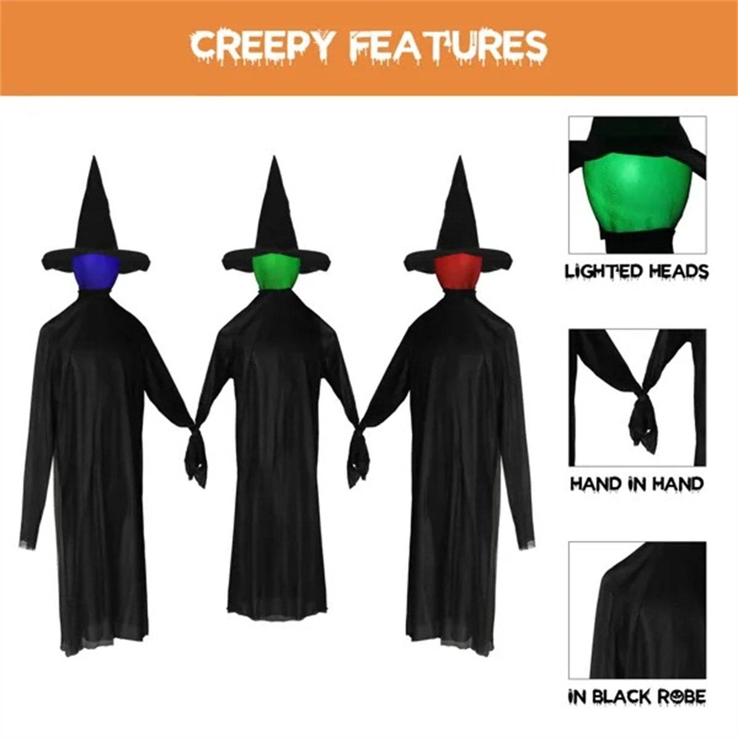 Halloween Black Witches With Change Colors - www.Shopthatapp.com