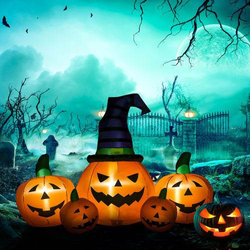 Outsunny 73L Inflatable Halloween Decoration,5 Pumpkin, Blow Up Outdoor LED Yard Display, Waterproof - www.Shopthatapp.com