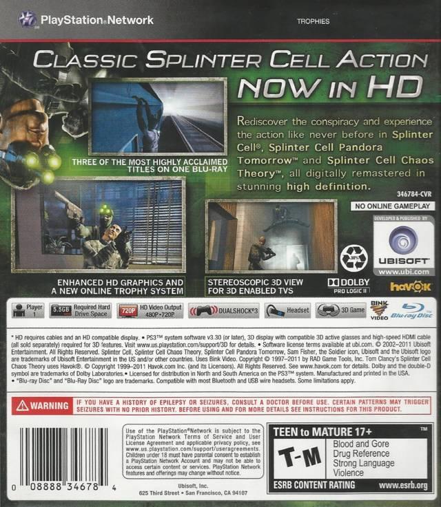 Tom Clancy's Splinter Cell Classic Trilogy HD (usagé) - www.Shopthatapp.com
