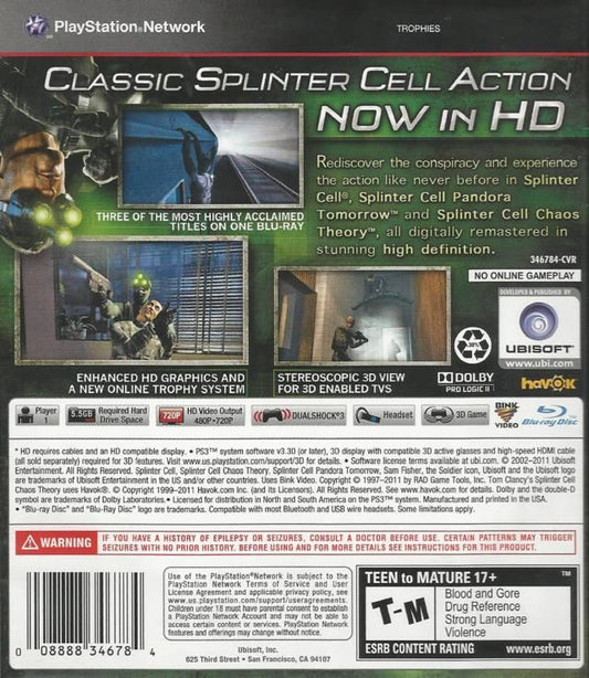 Tom Clancy's Splinter Cell Classic Trilogy HD (usagé) - www.Shopthatapp.com