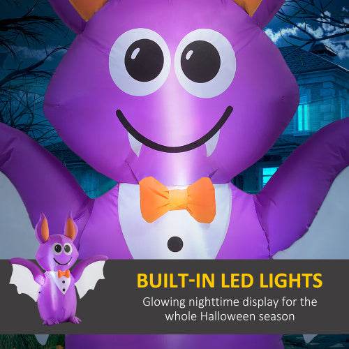 Outsunny 6ft Inflatable Halloween Decoration Bat, Blow Up Outdoor LED Yard Display, Waterproof - www.Shopthatapp.com