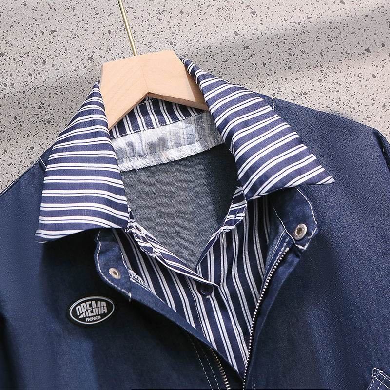 Casual Denim Jacket Fake Two-piece Suit Women - www.Shopthatapp.com