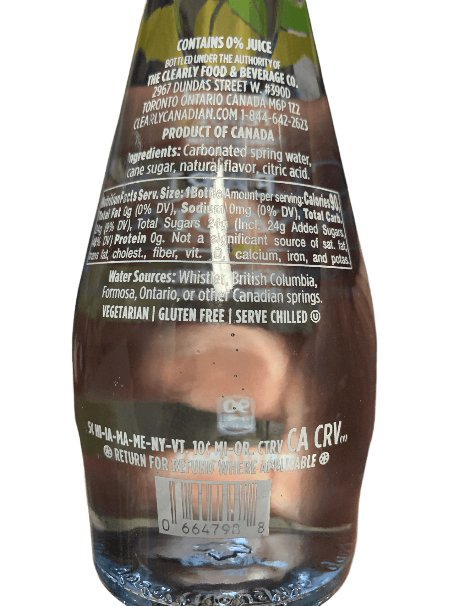 Clearly Canadian Sparkling Orchard Peach Bottle 325ML - Canadian Edition - www.Shopthatapp.com