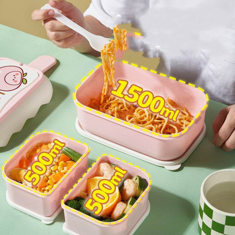 Cute Double Layered Kids Plastic Lunch Box - www.Shopthatapp.com