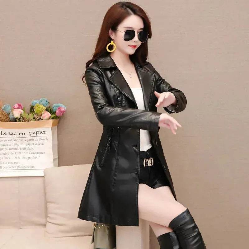 Elegant Fashion Slim fit Long Sleeve Leather Mini Blazer Dress - www.Shopthatapp.com