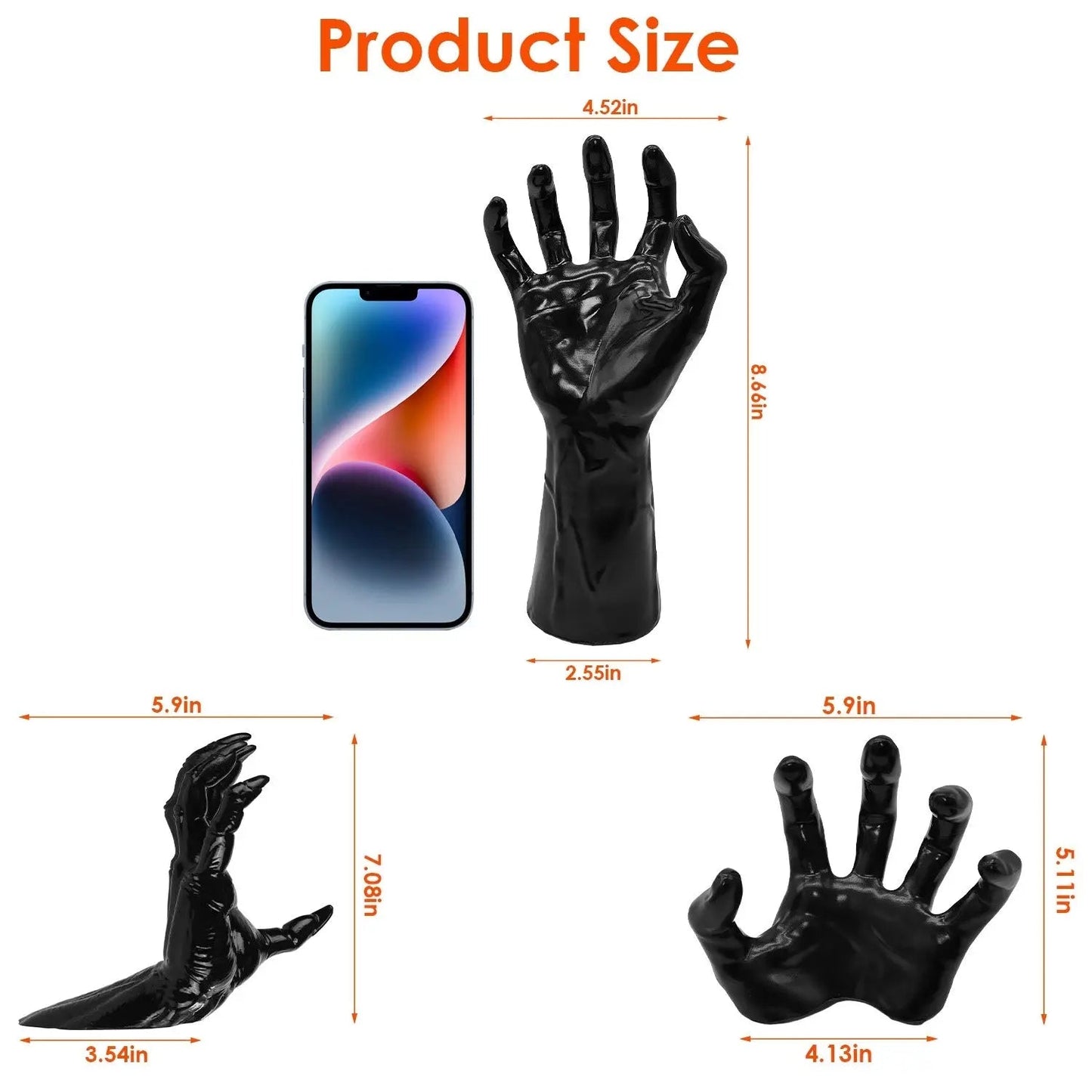 3Pcs Creepy Reaching Hands With Lighted Candles Wall Mounted Halloween Decoration Witch Devil Hand Aesthetic Goth Gothic Life Sized Horror Hands Hanging Sculpture - www.Shopthatapp.com