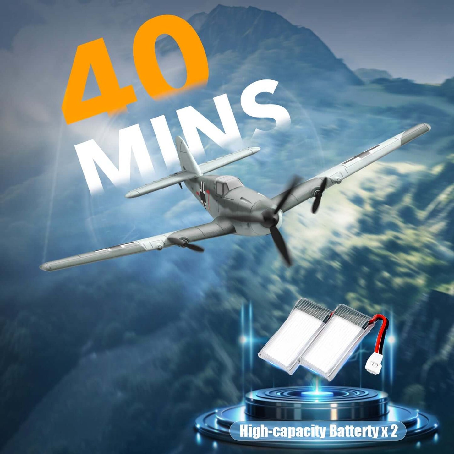 Volantex RC BF109 E 3CH RTF mit Gyro, EPP, Grau, Anfängerfreundlich