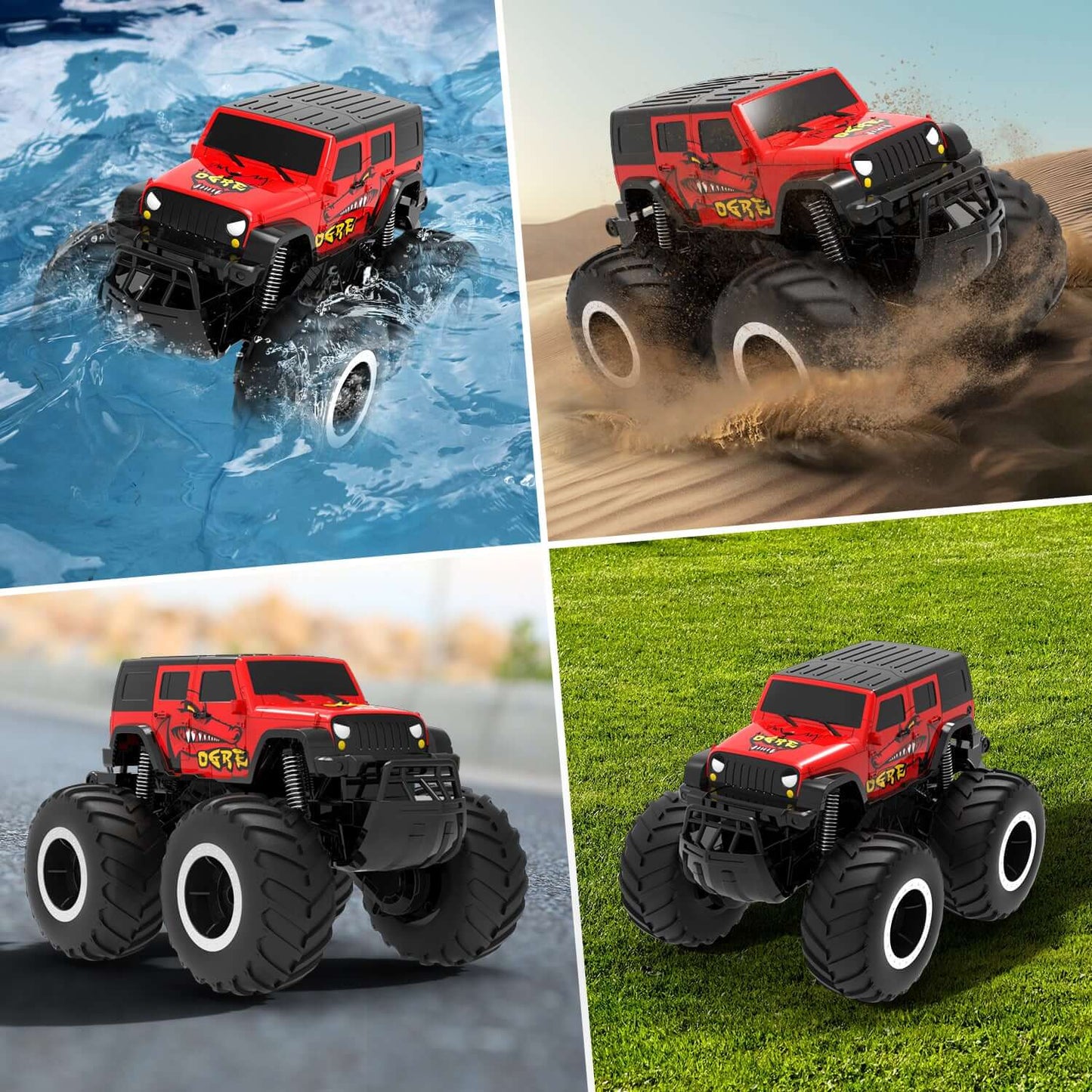 Monster Truck RC amphibie tout-terrain étanche pour enfants