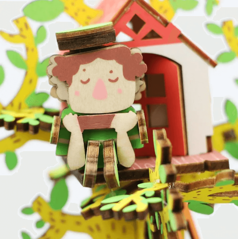 Puzzle en bois 3D « Robotime » : Cabane dans les arbres | KidsToyLover