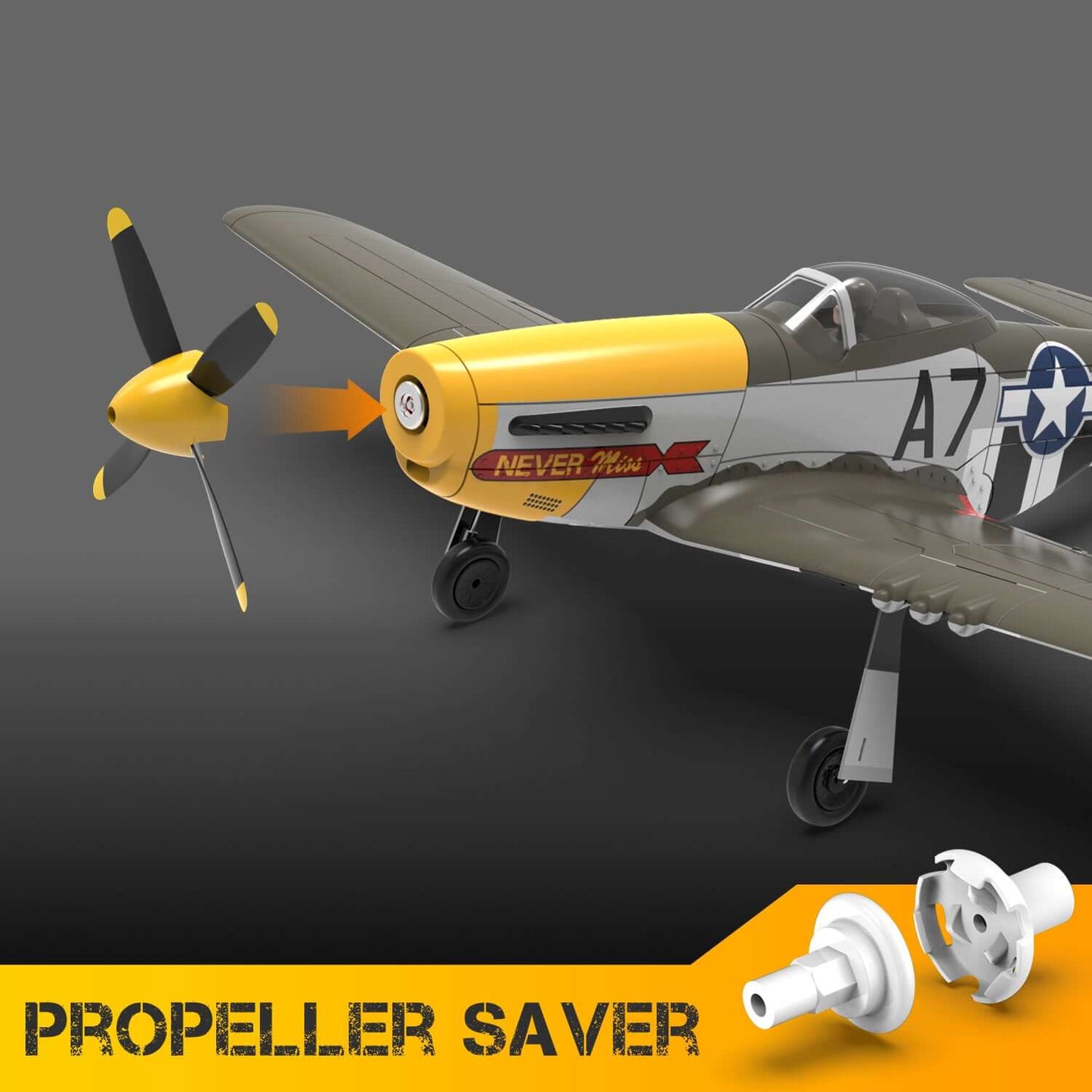 P51D RC Airplane with Mode 1 Transmitter | 4-Channel Brushless & XPilot Stabilizer - www.Shopthatapp.com