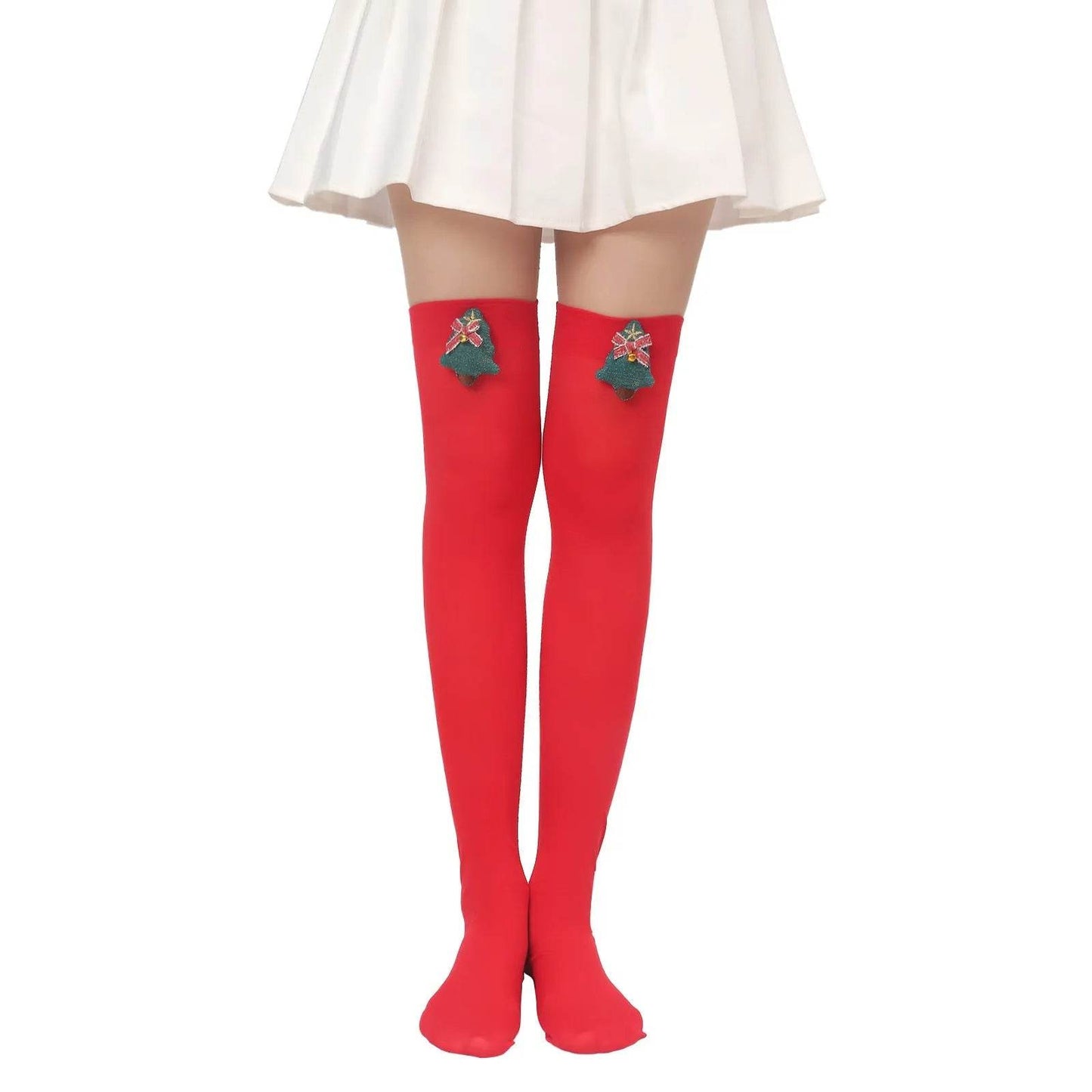 Christmas Plush Doll Knee Socks Bow Stockings - www.Shopthatapp.com