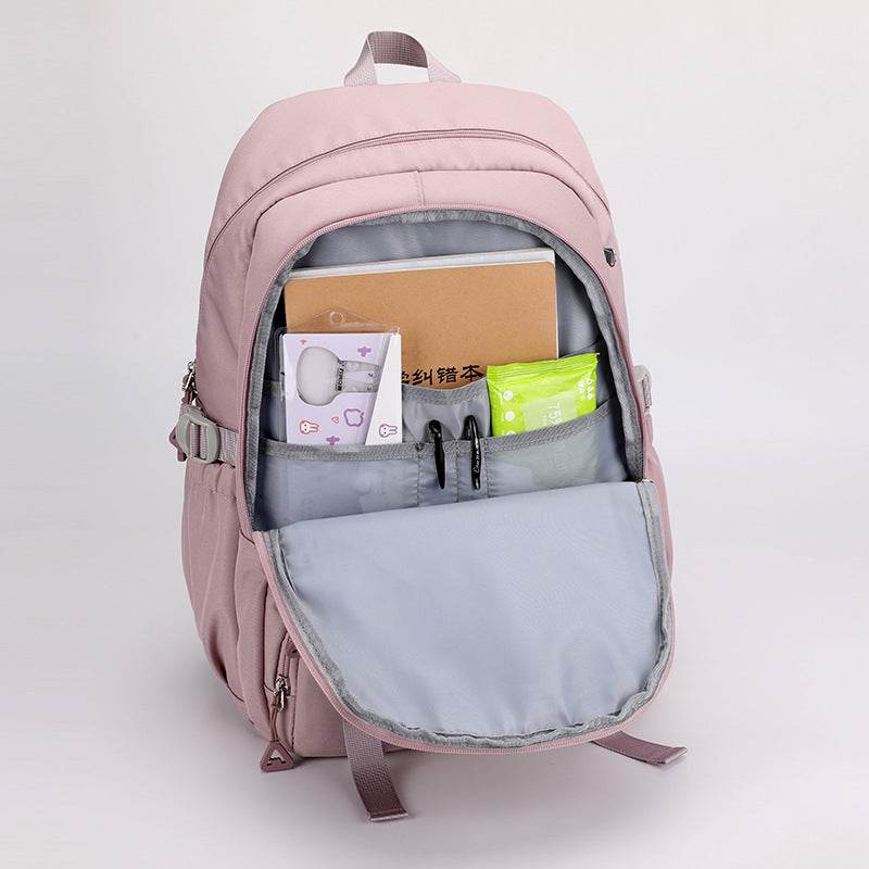 Large Capacity Lightweight Spine-protective Girls Backpack - www.Shopthatapp.com