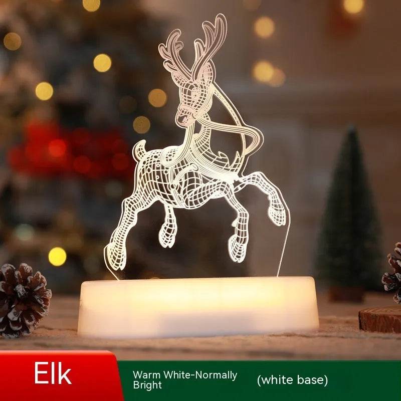 Christmas Decoration 3D Lamp Acrylic LED Night Lights New Year Valentines Day Christmas Kids Gift Christmas Ornaments - www.Shopthatapp.com
