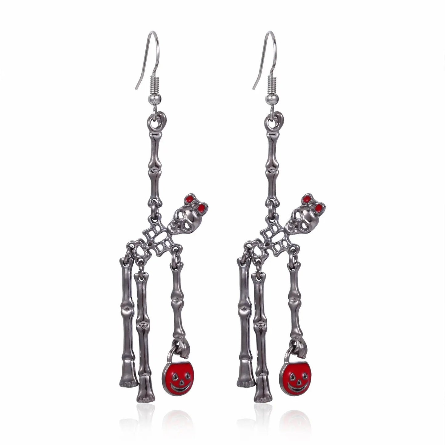 3pcs Halloween Skeleton Earrings And Necklace Set Creative Retro Personality Jewelry Accessories - www.Shopthatapp.com